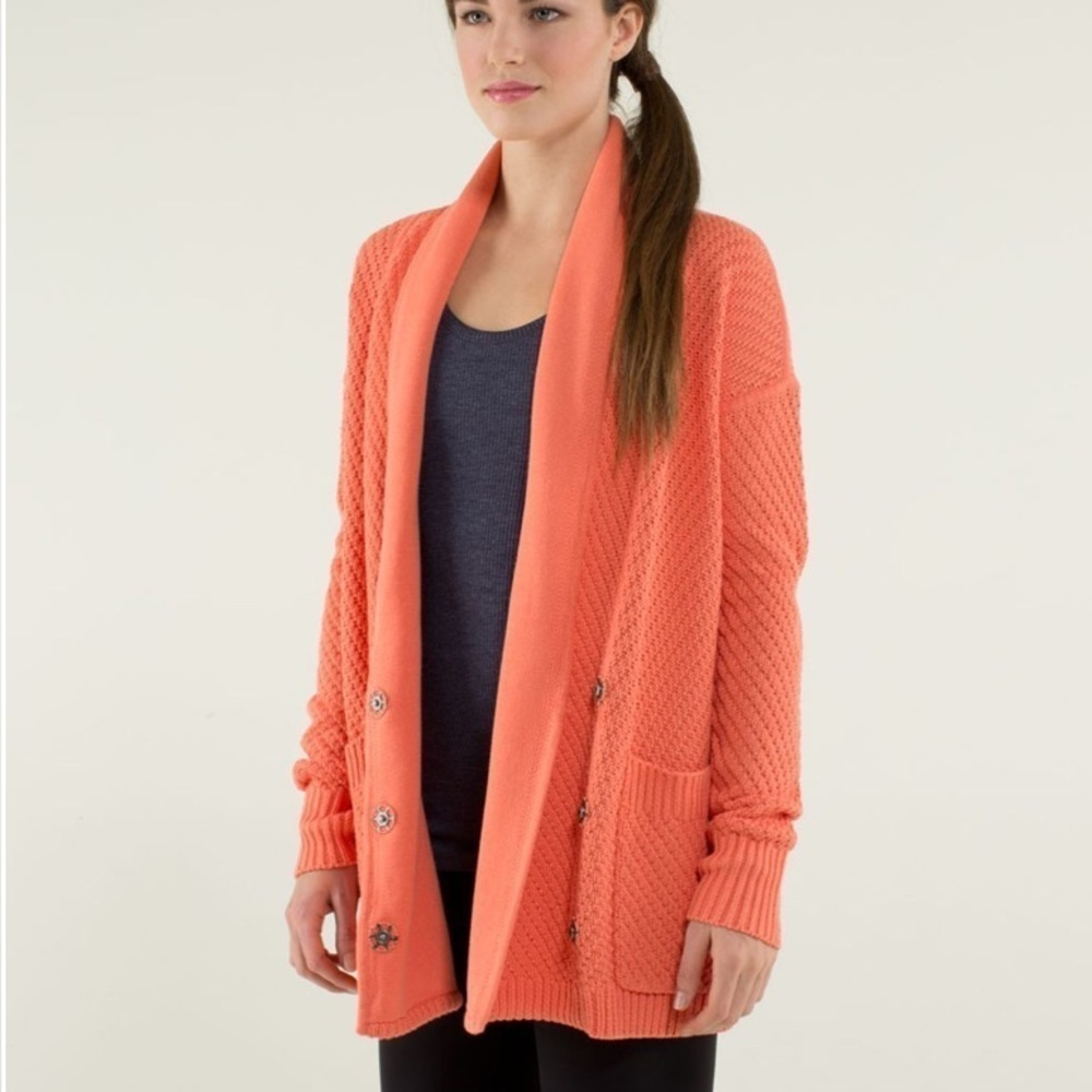 lululemon Post Practice Cardi Plum Peach Grandpa’s Style